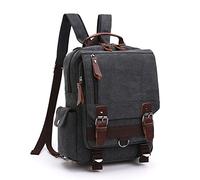 LOSMILE Zaino Uomo donne Zaini Tela Zainetto Borsa a Tracolla Borsa di Tela Sacchetto del Messaggero Sacchetto di Messenger bag Backpack. (Nero)