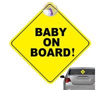 LOSOO Adesivo Bimbo a Bordo per Auto, Decalcomanie Riflettenti per Auto con Cartello di Sicurezza per Bambini, Forte Adesivo Baby in Car Sticker per Auto, Adesivo di Sicurezza in PVC per Ventosa