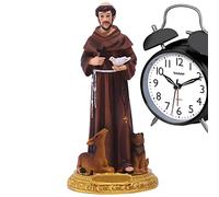 LOSOO Statua di San Francesco d'Assisi, Ornamento per Statua in Resina Statua da Tavolo con Colomba e Croce, Statua da Tavolo Durevole in Scala, Collezione Home Décor Ispirazione Devota Regalo Devoto