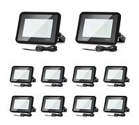 Lospitch 10 Faretto da esterno LED 30W, proiettore da esterno 2550LM, impermeabile IP66 lampada da esterno, illuminazione esterna bianca fredda 6000K per terreno officina Warehouse Roof Parco Giochi
