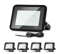 Lospitch 5x faretto LED da esterno 30W, proiettore LED impermeabile IP66, 2550LM super luminoso, bianco caldo 3000K, lampada da esterno per giardini, cortili, garage, corridoio [classe energetica A++]