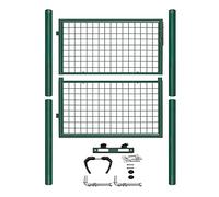 Lospitch Cancello da Giardino,100x100cm Verde Cancello per Giardino in Ferro Zincato, Robusto e Durevole, Una Facile Installazione con Serratura di Qualità, Maniglia e 3 Chiave, Verde