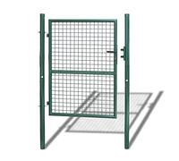 Lospitch Cancello da Giardino,125x100cm Verde Cancelletto da Giardino in Acciaio Zincato, Cancello per Recinzione, Robusto e Durevole, con Serratura di Qualità, Maniglia e 3 Chiave