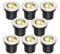 Lospitch Confezione da 8 faretti da terra, luce da terra a LED rotonda da 3 W che può essere carrabile, illuminazione da giardino per esterni impermeabile IP67 per vialetto del balcone del giardino