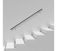 Lospitch - Corrimano, ringhiera per scale, in acciaio inox, a parete, per interni ed esterni, con staffa a parete e cappucci di chiusura per estremità, 110 cm