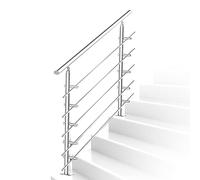 Lospitch Corrimano, ringhiera per scale interna ed esterna, diametro 42 mm, per seno balcone, non facile da arrugginire, struttura stabile, in acciaio inox (100 cm, 5 trasversali)