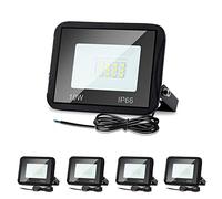 Lospitch Faretto da esterno a LED 5 x 10W, proiettore 900LM, Spotlight all'aperto impermeabile IP66, faretti da esterna per lampada, illuminazione bianca fredda 6000K per giardino garage officina