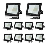 Lospitch Faretto LED 100W 8500LM proiettore super luminoso, impermeabile IP66, lampada da esterno bianco caldo 3000K, LED Floodlight per interni ed esterni, 10 pezzi [classe energetica A ++]