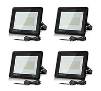 Lospitch Faretto da esterno a LED 4PCS, Spotlight da esterno da 100W, proiettore LED super luminoso 8500LM, Floodlight da esterno a LED IP66 6000K bianco freddo, per giardino, garage, campo sportivo