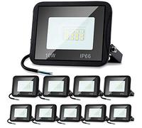 Lospitch Faretto LED da Esterno 10W 10 Pezzi, Faretti LED Impermeabile IP66, Super Luminosa 900LM Bianco Freddo, 6000K Faro LED Esterno, per Cortile Garage Piazza (Nessuna Spina)