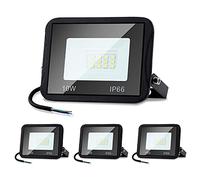 Lospitch Faretto LED da Esterno 10W 4 Pezzi, Faretti LED Impermeabile IP66, Super Luminosa 900LM Bianco Caldo 3000K Faro LED Esterno, per Cortile Garage Piazza (Nessuna Spina)