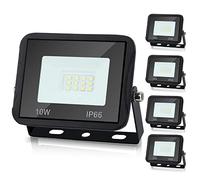 Lospitch Faretto LED da Esterno 10W 5 Pezzi, Faretti LED Impermeabile IP66, Super Luminosa 900LM Bianco Freddo, 6000K Faro LED Esterno, per Cortile Garage Piazza (Nessuna Spina)