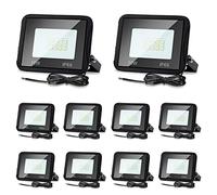 Lospitch Faretto LED da esterno 10X 10W, proiettore LED super luminoso 6000K bianco freddo, Spotlight LED impermeabile IP66, 900LM Faretto da esterno per officina, garage, giardino, cortili