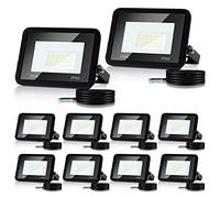 Lospitch Faretto LED da Esterno 20W 10 Pezzi, Faretti LED Impermeabile IP66, Super Luminosa 1700LM Bianco Freddo, 6000K Faro LED Esterno, per Cortile Garage Piazza (Nessuna Spina)