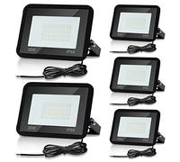 Lospitch Faretto LED da Esterno 30W 5 Pezzi, Faretti LED Impermeabile IP66, Super Luminosa 2550LM Bianco Freddo, 6000K Faro LED Esterno, per Cortile Garage Piazza (Nessuna Spina)