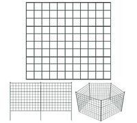 Lospitch - Recinzione da giardino, 22 pezzi, 10 elementi di recinzione e 12 barre di fissaggio, recinzione da giardino, per stagni, recinto per conigli (bordo diritto)