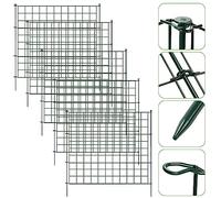 Lospitch Recinzione da giardino, 33 pezzi, 15 elementi di recinzione e 18 barre di fissaggio, recinzione da giardino, recinzione, stagno, recinzione, recinzione, coniglio (dritto), 10X