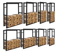 Lospitch Scaffalatura per legna da ardere in acciaio, per interni ed esterni, per legna da ardere, supporto in metallo, supporto per legna da ardere, colore nero (25 x 100 x 150 cm)