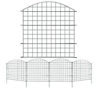 Lospitch Set di recinzioni per laghetto con elementi di recinzione e barre di fissaggio, recinzione da giardino, giardino, verde, beccuccio per cuccioli, ponte (5 archi superiori)