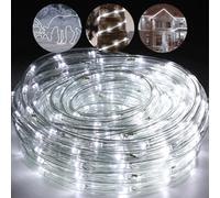 Lospitch Tubo luminoso a LED, 20 m, per esterni, IP20, colore bianco freddo, 480 LED, controller nero con funzione memoria, per decorazioni, feste, feste, matrimoni, giardini