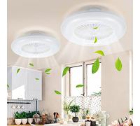 Lospitch Ventilatore da Soffitto con Illuminazione, 2x 80W Ventilatore da soffitto a LED Dimmerabile con Telecomando App, 3 Light Color Change e 6 Velocità Della, Modalità Estiva e Invernale