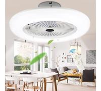 Lospitch Ventilatore da Soffitto con illuminazione 80W, Lampada da Soffitto Silenziosa con Ventilatore, Velocità del Vento Regolabile e Temperatura di Colore, Luce di Ventilazione con Timer