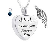 Loss of A Son for Ashes, Keepsake Steel I Love You Forever Son for Men with Funnel Kit & Bag