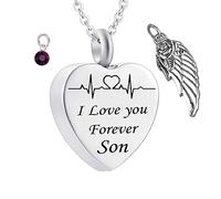 Loss of A Son for Ashes, Keepsake Steel I Love You Forever Son for Men with Funnel Kit & Bag