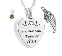 Loss of A Son for Ashes, Keepsake Steel I Love You Forever Son for Men with Funnel Kit & Bag