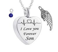 Loss of A Son for Ashes, Keepsake Steel I Love You Forever Son for Men with Funnel Kit & Bag