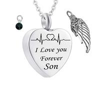 Loss of A Son for Ashes, Keepsake Steel I Love You Forever Son for Men with Funnel Kit & Bag