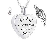 Loss of A Son for Ashes, Keepsake Steel I Love You Forever Son for Men with Funnel Kit & Bag