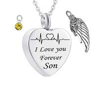 Loss of A Son for Ashes, Keepsake Steel I Love You Forever Son for Men with Funnel Kit & Bag