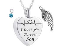 Loss of A Son for Ashes, Keepsake Steel I Love You Forever Son for Men with Funnel Kit & Bag