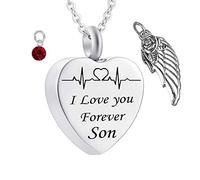 Loss of A Son for Ashes, Keepsake Steel I Love You Forever Son for Men with Funnel Kit & Bag