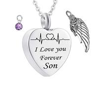 Loss of A Son for Ashes, Keepsake Steel I Love You Forever Son for Men with Funnel Kit & Bag