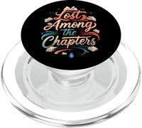 Lost Among The Chapters Book Lover Reading Design PopSockets PopGrip per MagSafe