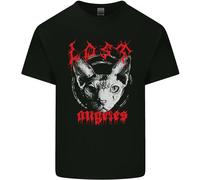 Lost Angeli Demonic Evil Gatto Heavy Metal Uomo Cotone T-Shirt