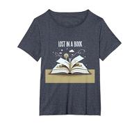 Lost in a Book: Magica Opera d'Arte di Lettura e Avventura Maglietta, Donna Plus-Size, Pervinca, 1X