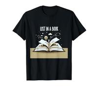 Lost in a Book: Magica Opera d'Arte di Lettura e Avventura Maglietta, Uomo, Nero, L