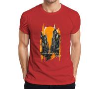 Lost in Motion Kaizen Evolve Future Japan Y2K - Maglietta da uomo, Colore: rosso, S