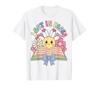 Lost in Pages Book Lover Reading Saying Maglietta