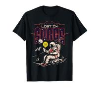 Lost in Space Astronaut Divertente Fantascienza Retro Cosmic Design Maglietta