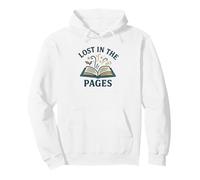 Lost in The Pages Lettura Book Lover Design Felpa con Cappuccio