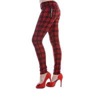 Lost Queen Forever Yours Rosso Nero Quadri Gotico Punk Pantaloni TBN405