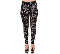 Lost Queen Pentagramma Nero Pantaloni Leggings Donna Occulto Gotico Punk
