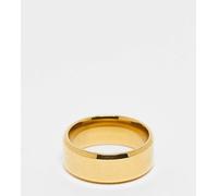 Lost Souls - Anello a fascia con bordi smussati placcato oro 18 k S-M