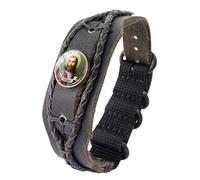 Lost Tribe Designs Bracciale in Pelle con l'icona del Santo Cattolico (San Giuda)