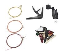 Losueeun Set di accessori per chitarra, 34 pezzi, composto da plettri, capo, corde per chitarra acustica, bigodini 3 in 1, pin, e dado, plettri per