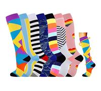 Losvcbcx 2/4/6/7 coppie di calze da compressione da 15-20 mmHg per uomini e donne sono i migliori articoli sportivi e medici per le infermiere che corrono in volo